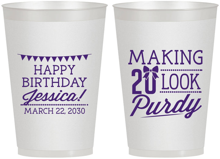 Personalized Birthday 12 oz Frosted Cups - 20th | 20021