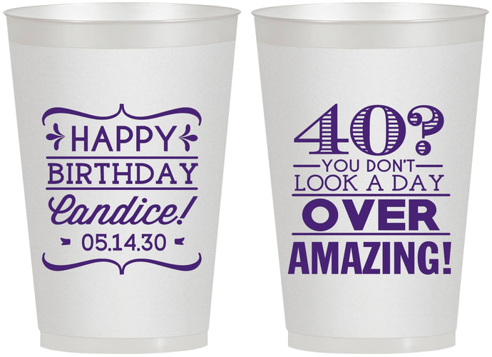 Personalized Birthday 12 oz Frosted Cups - 40th | 20044