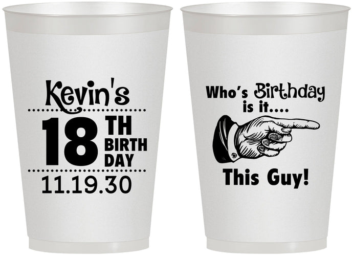 Personalized Birthday 12 oz Frosted Cups - 18th | 20046
