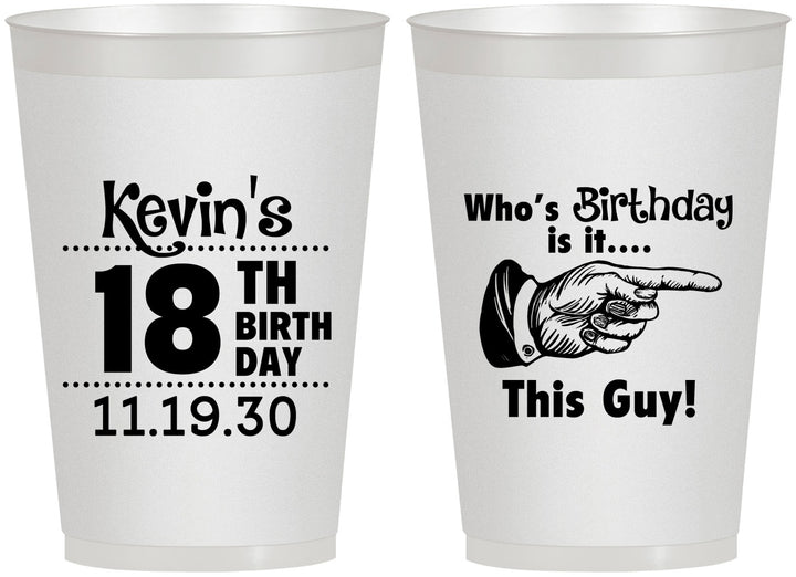 Personalized Birthday 12 oz Frosted Cups - 18th | 20046