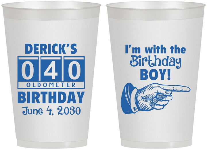 Personalized Birthday 12 oz Frosted Cups - 40th | 20047