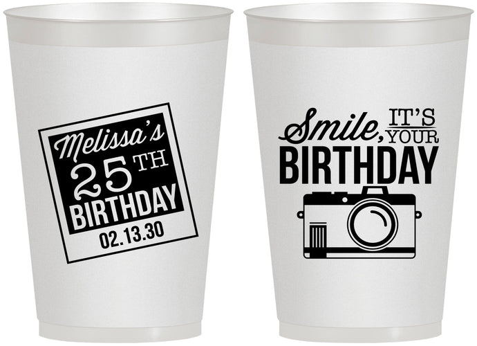 Personalized Birthday 12 oz Frosted Cups - 25th | 20053