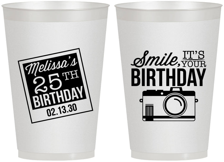 Personalized Birthday 12 oz Frosted Cups - 25th | 20053