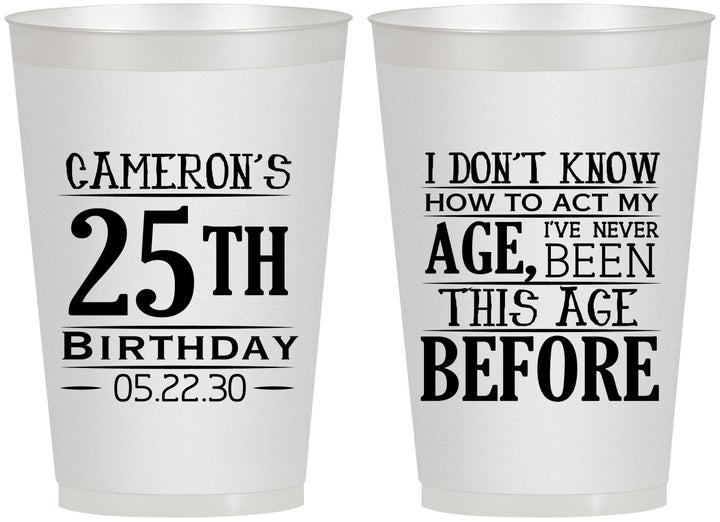 Personalized Birthday 12 oz Frosted Cups - 25th | 20054