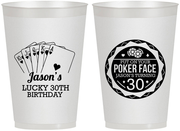 Personalized Birthday 12 oz Frosted Cups - 30th Las Vegas | 20060