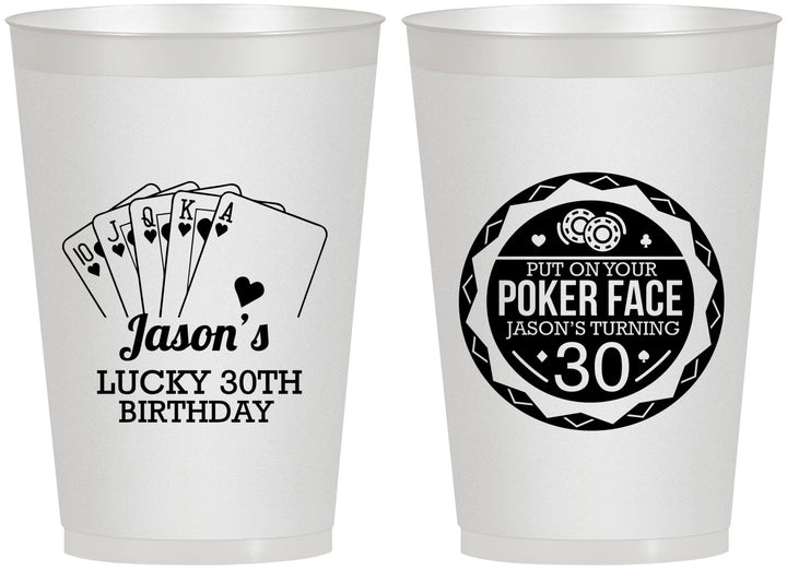 Personalized Birthday 12 oz Frosted Cups - 30th Las Vegas | 20060