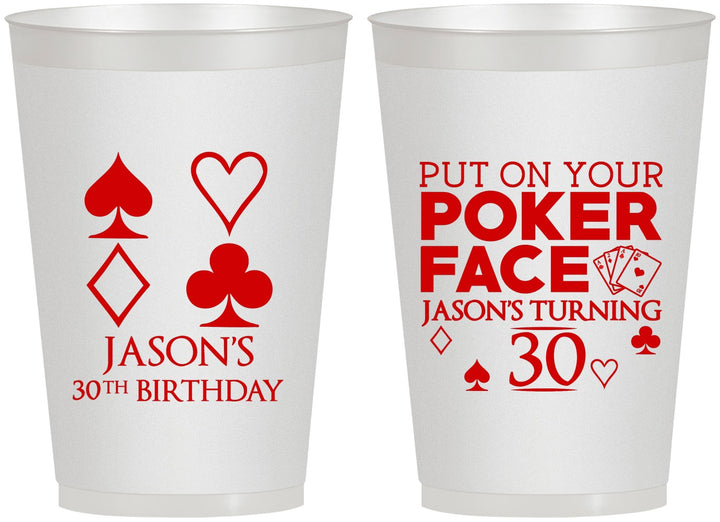 Personalized Birthday 12 oz Frosted Cups - 30th Las Vegas | 20062
