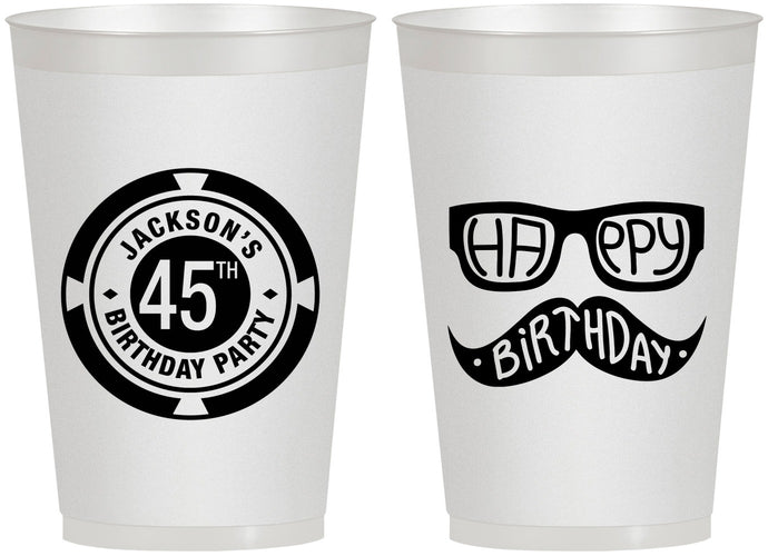Personalized Birthday 12 oz Frosted Cups - 45th Las Vegas | 20064