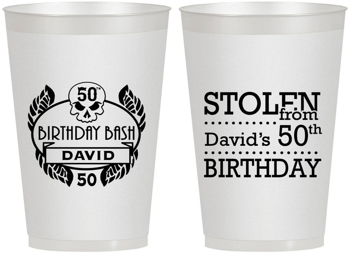 Personalized Birthday 12 oz Frosted Cups - 50th | 20068