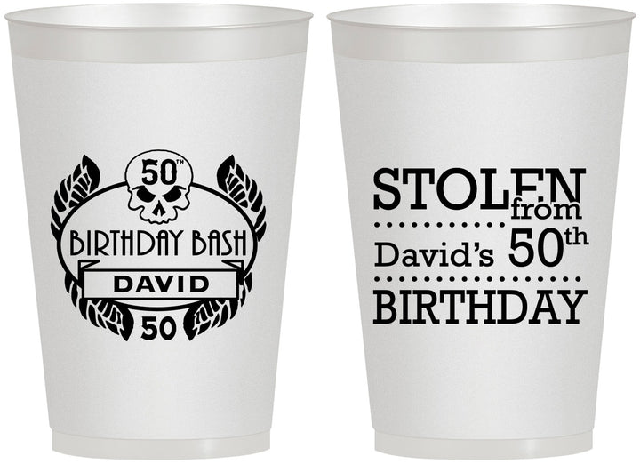 Personalized Birthday 12 oz Frosted Cups - 50th | 20068