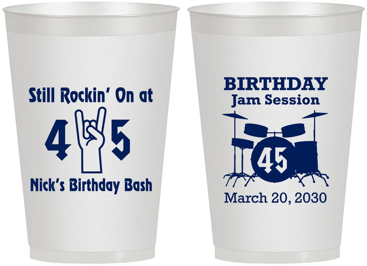 Personalized Birthday 12 oz Frosted Cups - 45th Jam Session | 20069
