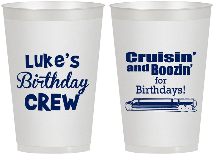 Personalized Birthday 12 oz Frosted Cups - Crusin Boozin | 20073