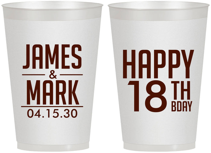 Personalized Birthday 12 oz Frosted Cups - 18th | 20074