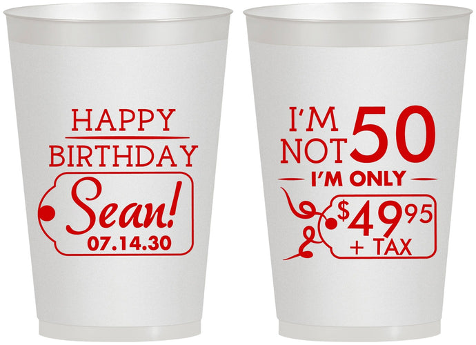 Personalized Birthday 12 oz Frosted Cups - 50th | 20080