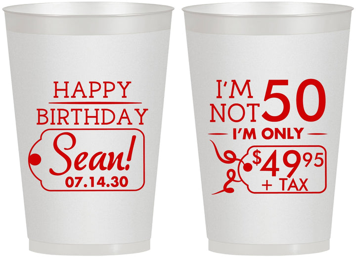 Personalized Birthday 12 oz Frosted Cups - 50th | 20080