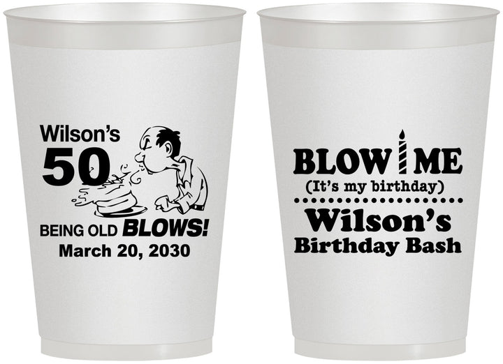 Personalized Birthday 12 oz Frosted Cups - 50th | 20085