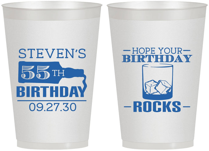 Personalized Birthday 12 oz Frosted Cups - 55th | 20090