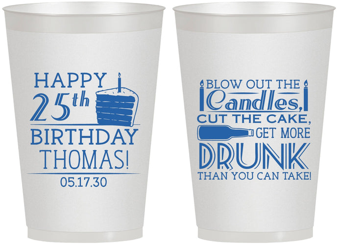Personalized Birthday 12 oz Frosted Cups - 25th | 20091