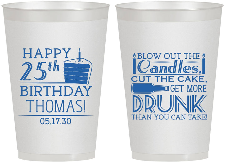 Personalized Birthday 12 oz Frosted Cups - 25th | 20091