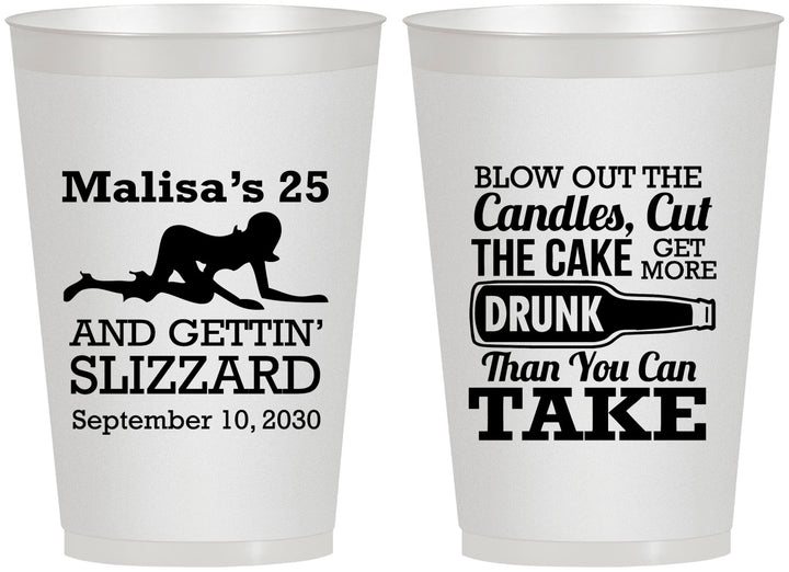 Personalized Birthday 12 oz Frosted Cups - 25th Strip Club | 20102