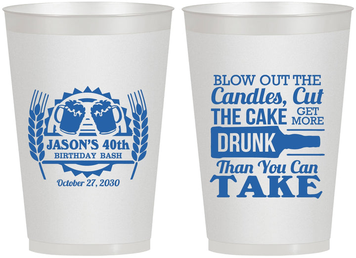 Personalized Birthday 12 oz Frosted Cups - 40th | 20103