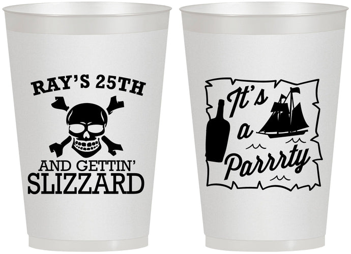 Personalized Birthday 12 oz Frosted Cups - 25th Pirate | 20107