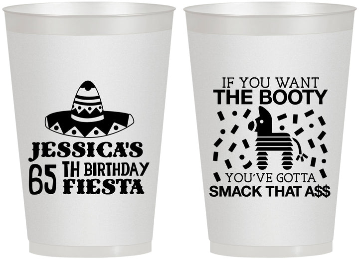 Personalized Birthday 12 oz Frosted Cups - 65th Mexico | 20108