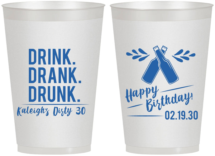 Personalized Birthday 12 oz Frosted Cups - 30th Dirty | 20110