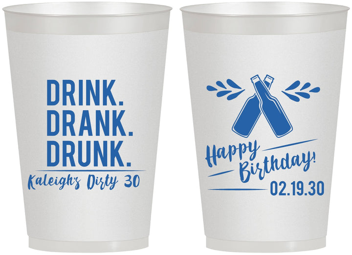 Personalized Birthday 12 oz Frosted Cups - 30th Dirty | 20110