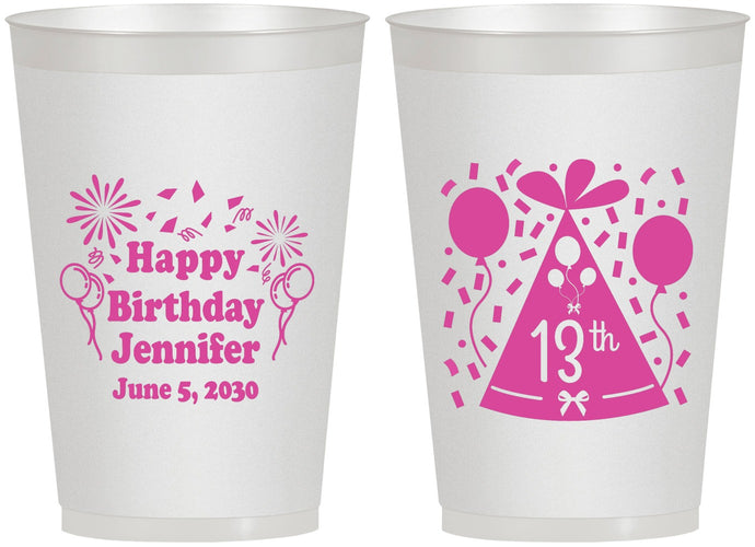 Personalized Birthday 12 oz Frosted Cups - 13th | 20116