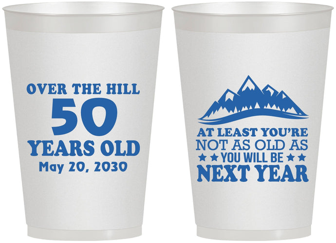 Personalized Birthday 12 oz Frosted Cups - 50th Over The Hill | 20124