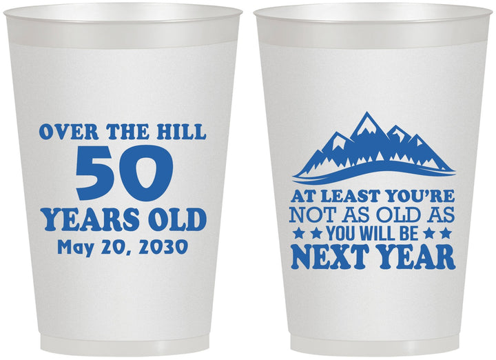 Personalized Birthday 12 oz Frosted Cups - 50th Over The Hill | 20124