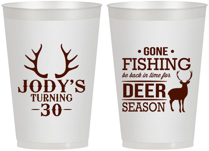 Personalized Birthday 12 oz Frosted Cups - 30th Deer Season | 20127