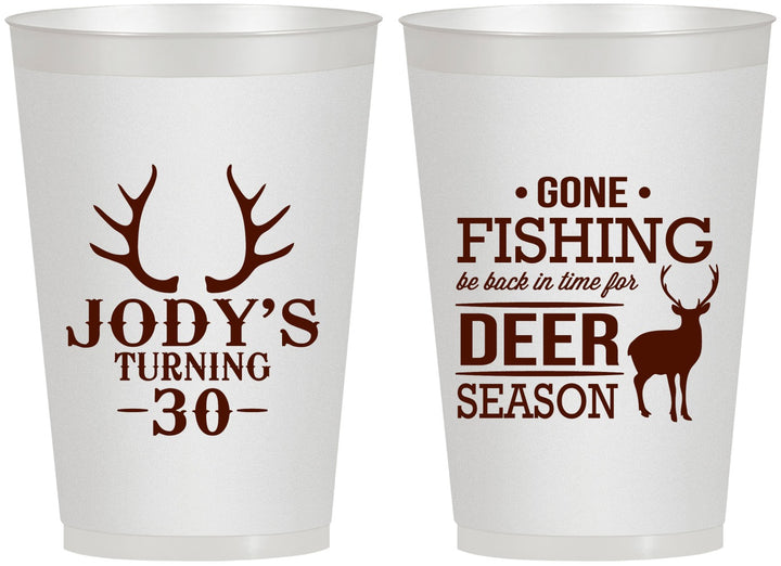 Personalized Birthday 12 oz Frosted Cups - 30th Deer Season | 20127