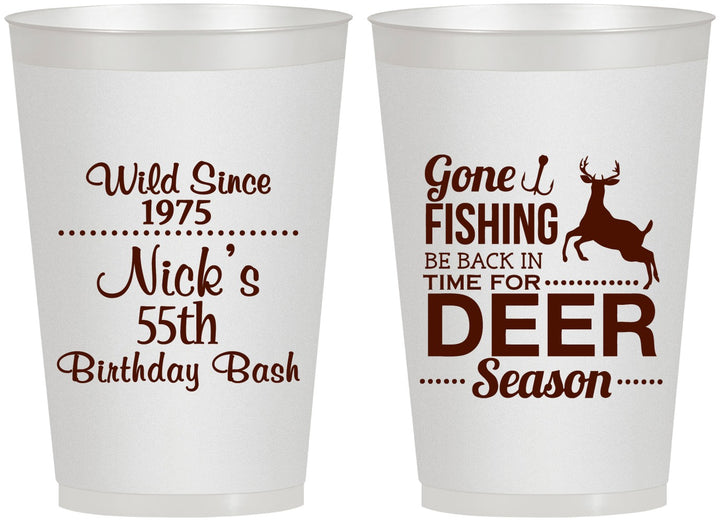 Personalized Birthday 12 oz Frosted Cups - 55th Gone Fishing | 20128