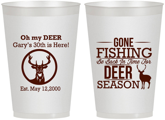 Personalized Birthday 12 oz Frosted Cups - 30th Deer Season | 20129