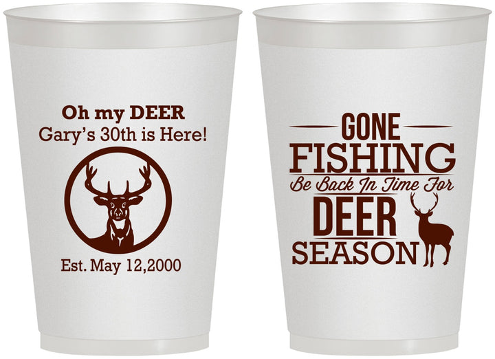 Personalized Birthday 12 oz Frosted Cups - 30th Deer Season | 20129