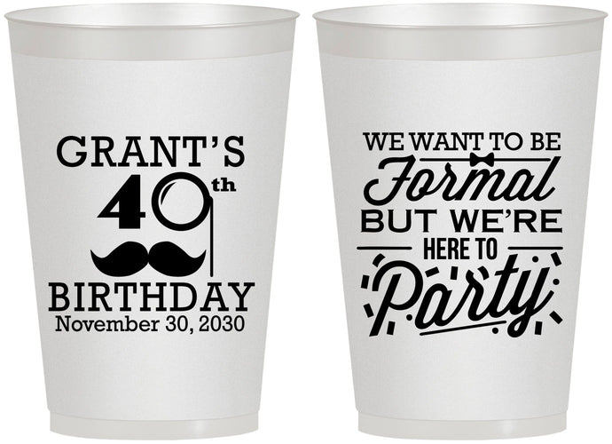 Personalized Birthday 12 oz Frosted Cups - 40th | 20130