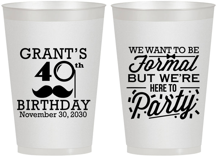 Personalized Birthday 12 oz Frosted Cups - 40th | 20130