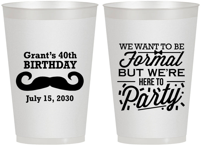 Personalized Birthday 12 oz Frosted Cups - 40th | 20131