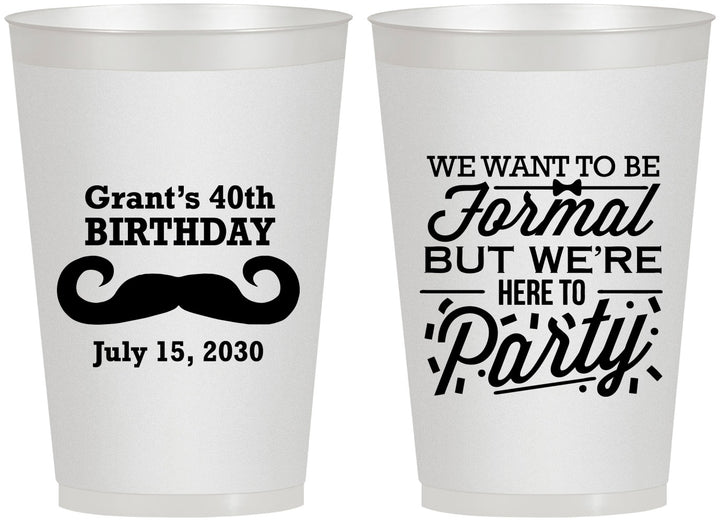 Personalized Birthday 12 oz Frosted Cups - 40th | 20131