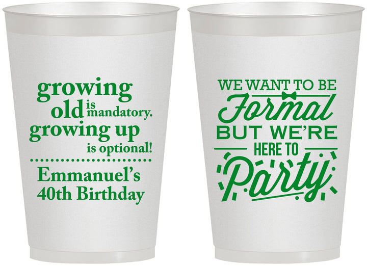 Personalized Birthday 12 oz Frosted Cups - 40th | 20135