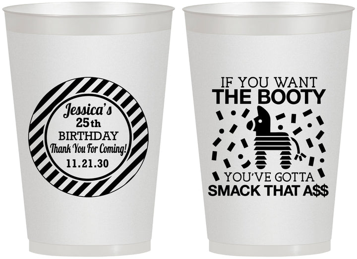 Personalized Birthday 12 oz Frosted Cups - 25th Smack Ass | 20138
