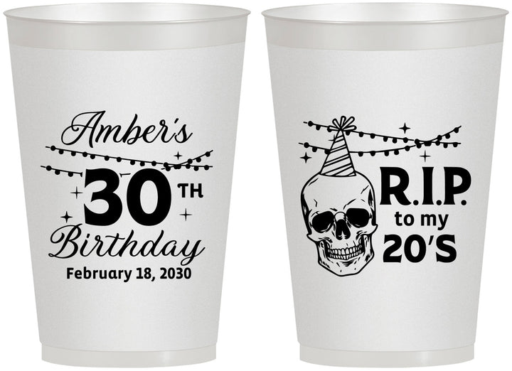 Personalized Birthday 12 oz Frosted Cups - 30th Rip 20 | 20140