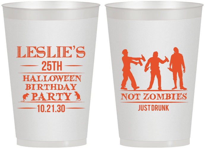 Personalized Birthday 12 oz Frosted Cups - 25th Halloween | 20143