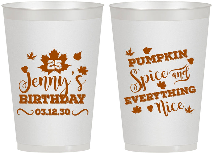 Personalized Birthday 12 oz Frosted Cups - 25th Thanksgiving | 20144
