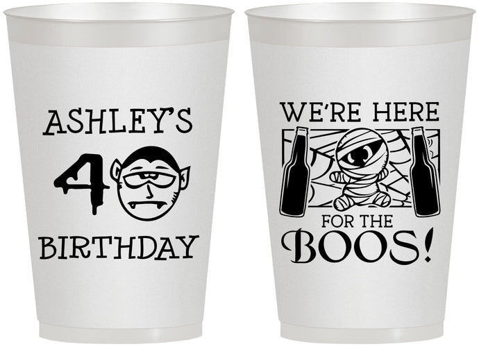 Personalized Birthday 12 oz Frosted Cups - 40th Halloween | 20145