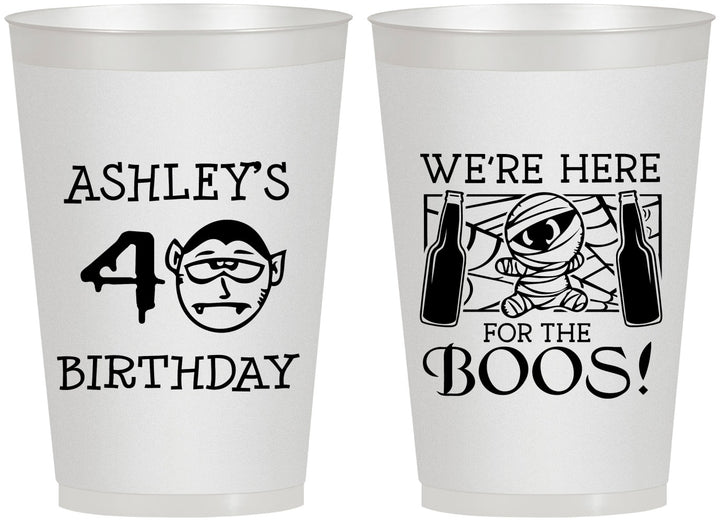 Personalized Birthday 12 oz Frosted Cups - 40th Halloween | 20145