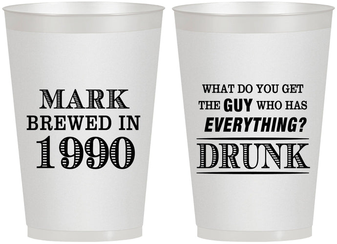 Personalized Birthday 12 oz Frosted Cups - 40th | 20148