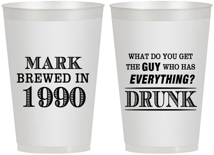 Personalized Birthday 12 oz Frosted Cups - 40th | 20148